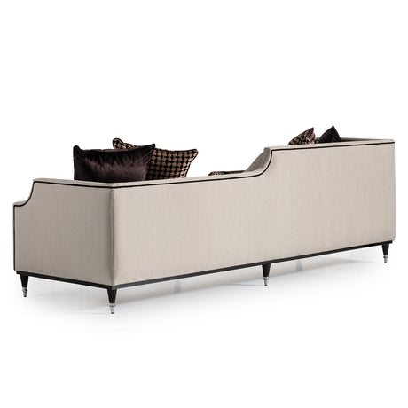 La Francaise Black Mansion Sofa - Café Au Lait from Michael Amini - Luna Furniture