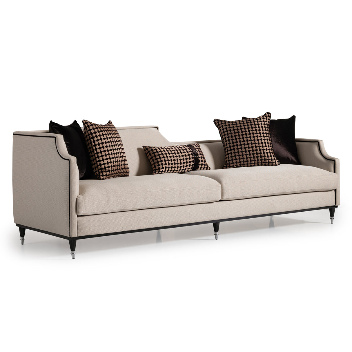 La Francaise Black Mansion Sofa - Café Au Lait from Michael Amini - Luna Furniture