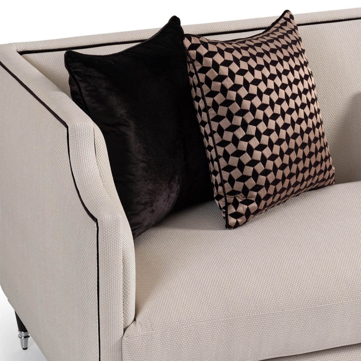 La Francaise Black Mansion Sofa - Café Au Lait from Michael Amini - Luna Furniture
