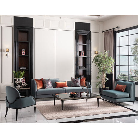 La Francaise Black Slipper Chair - Azure from Michael Amini - Luna Furniture