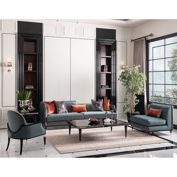 La Francaise Black Slipper Chair - Azure