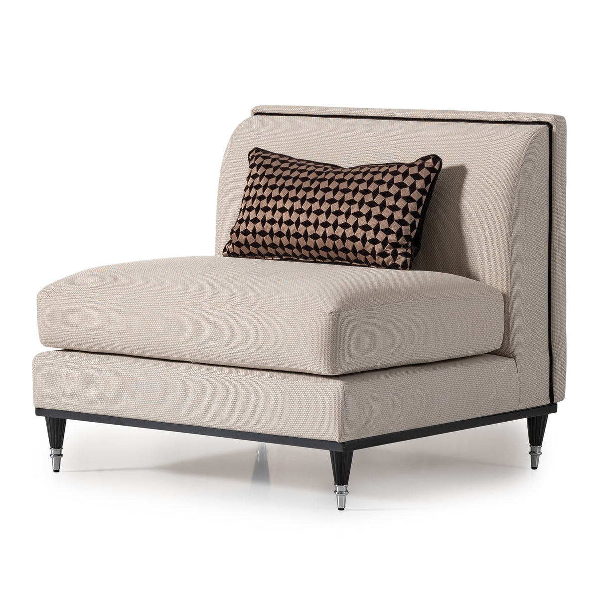 La Francaise Black Slipper Chair - Café Au Lait from Michael Amini - Luna Furniture