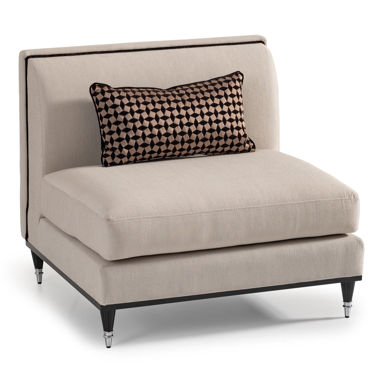 La Francaise Black Slipper Chair - Café Au Lait from Michael Amini - Luna Furniture