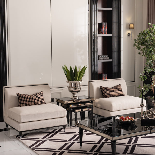 La Francaise Black Slipper Chair - Café Au Lait