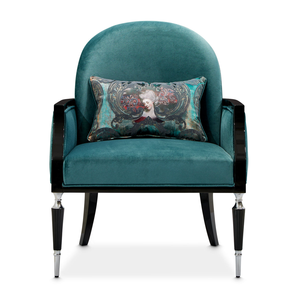 La Francaise Black Accent Chair - Azure from Michael Amini - Luna Furniture