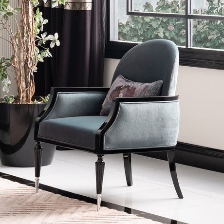 La Francaise Black Accent Chair - Azure from Michael Amini - Luna Furniture