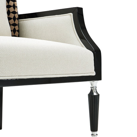 La Francaise Black Accent Chair - Café Au Lait from Michael Amini - Luna Furniture