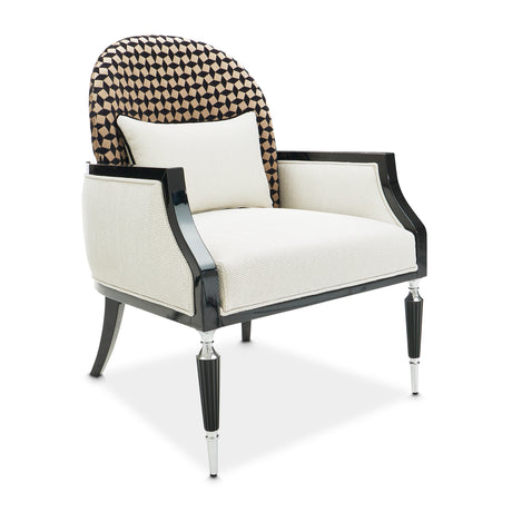 La Francaise Black Accent Chair - Café Au Lait from Michael Amini - Luna Furniture