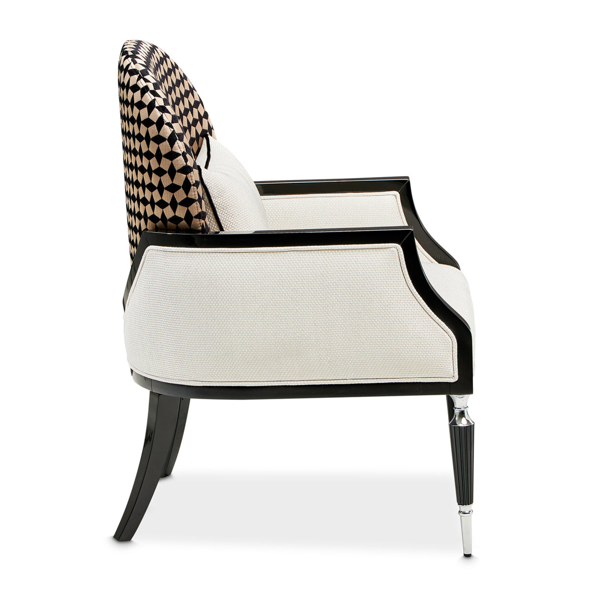 La Francaise Black Accent Chair - Café Au Lait from Michael Amini - Luna Furniture
