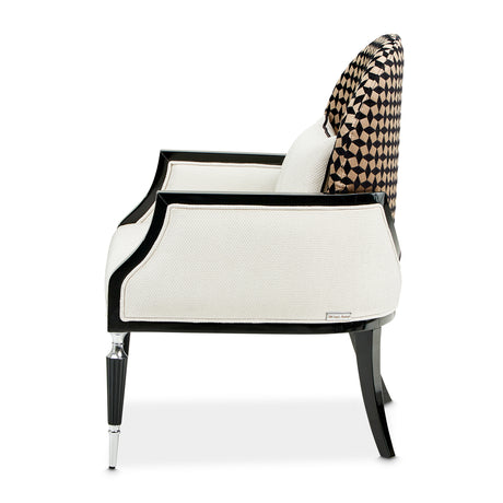 La Francaise Black Accent Chair - Café Au Lait from Michael Amini - Luna Furniture