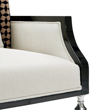 La Francaise Black Accent Chair - Café Au Lait from Michael Amini - Luna Furniture