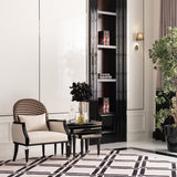 La Francaise Black Accent Chair - Café Au Lait from Michael Amini - Luna Furniture