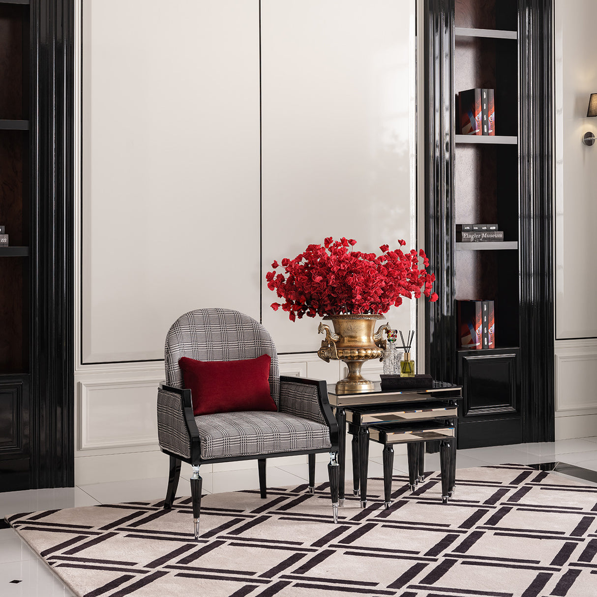 La Francaise Black Accent Chair - Domino from Michael Amini - Luna Furniture
