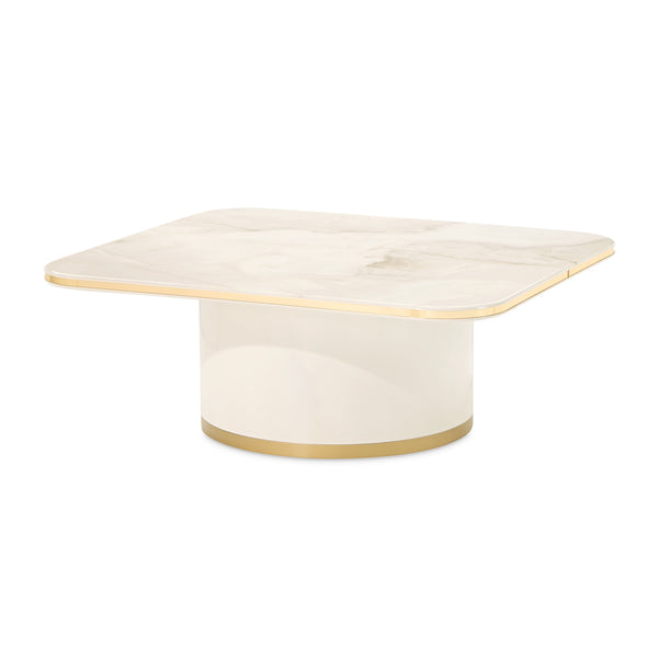 Gineverra Ivory Gold Rectangular Cocktail Table