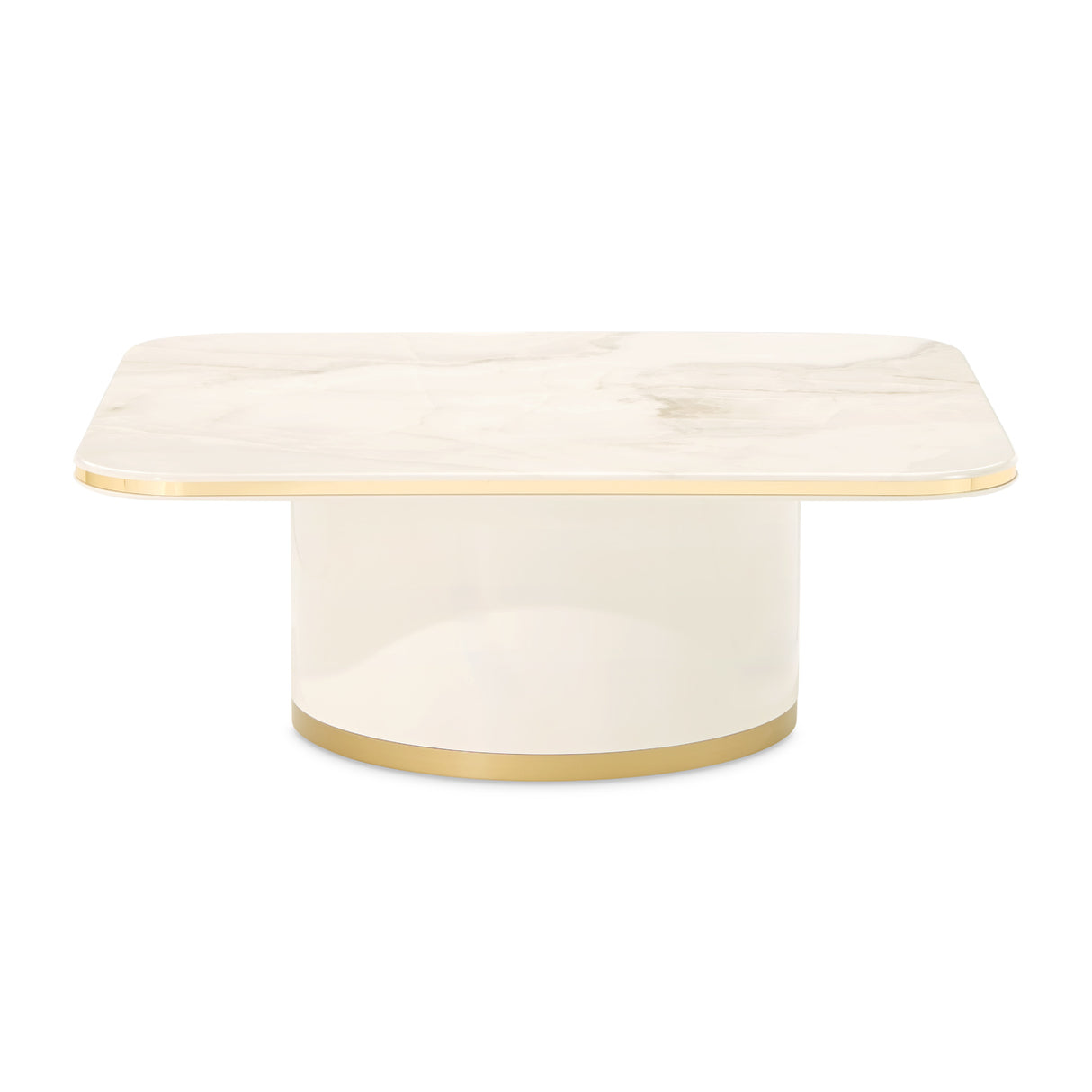 Gineverra Ivory Gold Rectangular Cocktail Table from Michael Amini - Luna Furniture