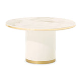 Gineverra Ivory Gold Round Cocktail Table from Michael Amini - Luna Furniture