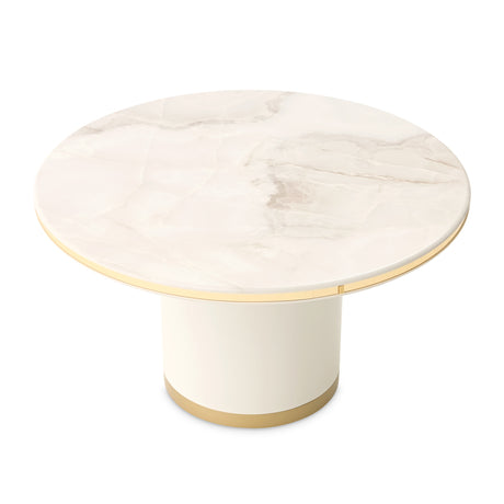 Gineverra Ivory Gold Round Cocktail Table from Michael Amini - Luna Furniture