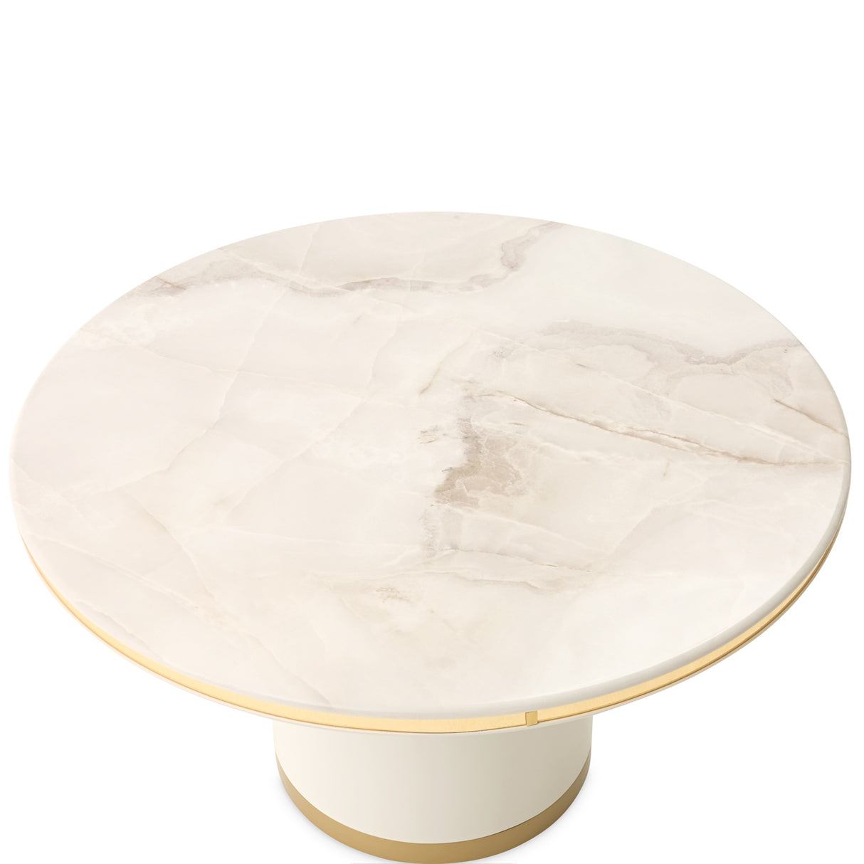 Gineverra Ivory Gold Round Cocktail Table from Michael Amini - Luna Furniture