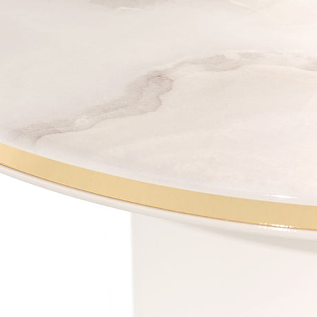 Gineverra Ivory Gold Round Cocktail Table from Michael Amini - Luna Furniture