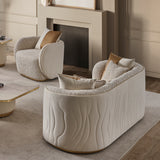 Gineverra Ivory Gold Loveseat Biscotti Ivory Gold from Michael Amini - Luna Furniture