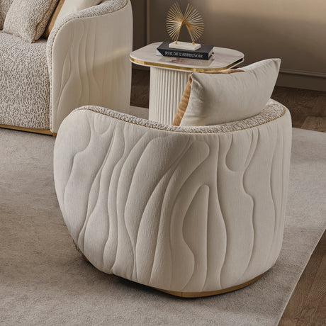 Gineverra Ivory Gold Chair Biscotti Ivory Gold from Michael Amini - Luna Furniture