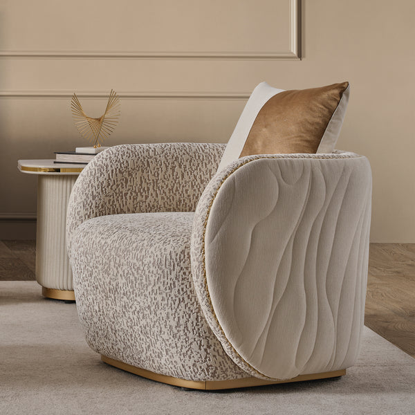 Gineverra Ivory Gold Chair Biscotti Ivory Gold