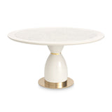 Lisbon Silken Matte Cream Round Dining Table from Michael Amini - Luna Furniture