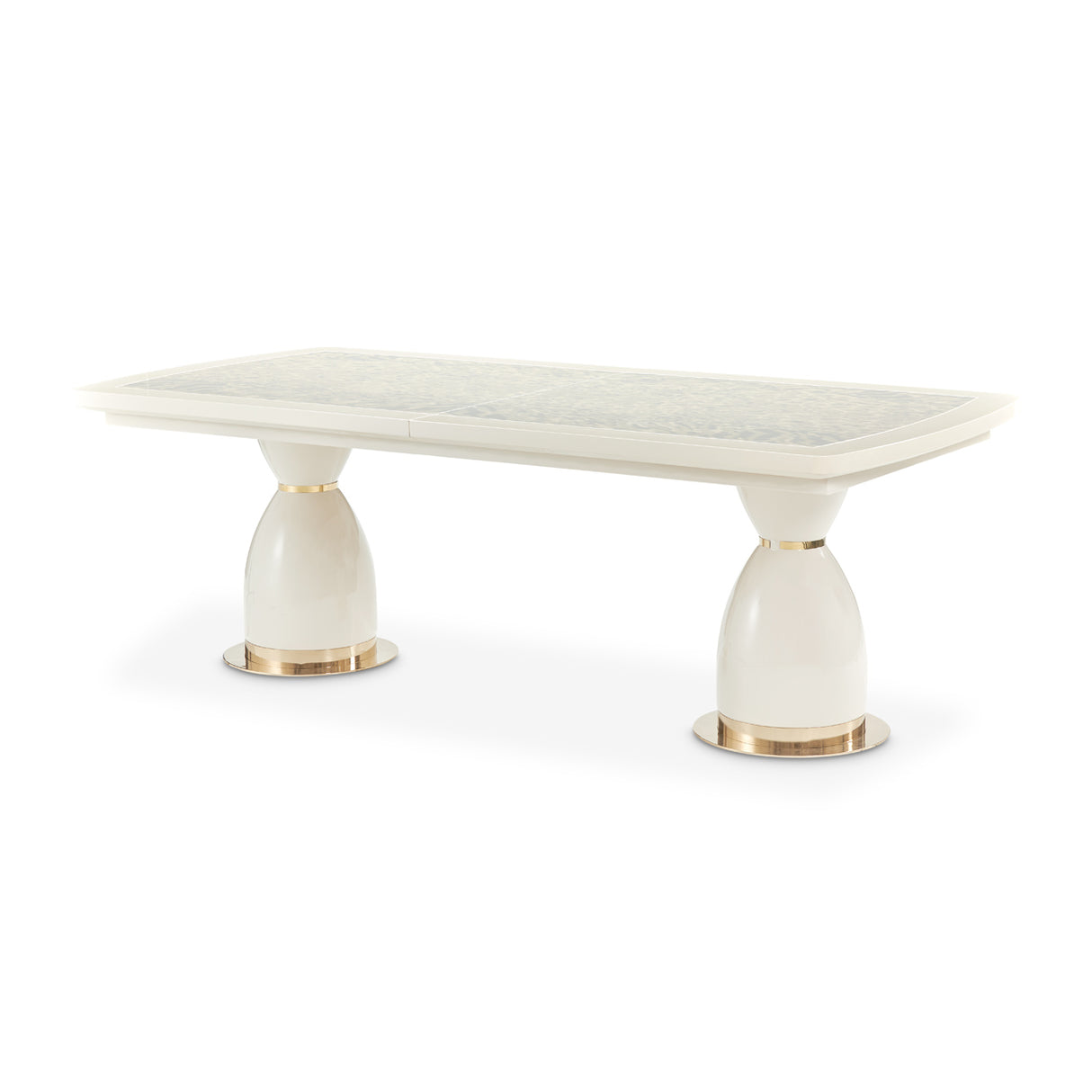 Lisbon Silken Matte Cream Dining Table from Michael Amini - Luna Furniture