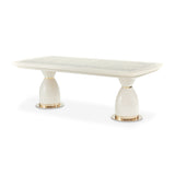 Lisbon Silken Matte Cream Dining Table from Michael Amini - Luna Furniture