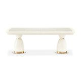 Lisbon Silken Matte Cream Dining Table from Michael Amini - Luna Furniture