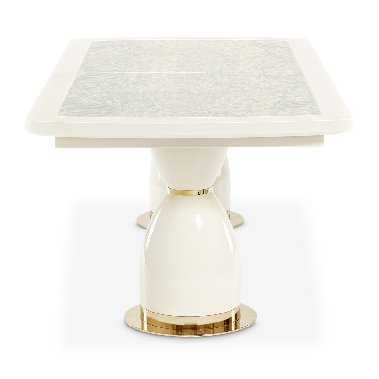 Lisbon Silken Matte Cream Dining Table from Michael Amini - Luna Furniture