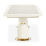 Lisbon Silken Matte Cream Dining Table from Michael Amini - Luna Furniture