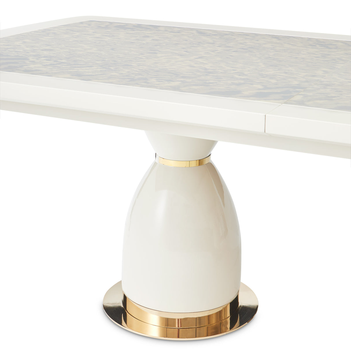 Lisbon Silken Matte Cream Dining Table from Michael Amini - Luna Furniture