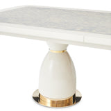 Lisbon Silken Matte Cream Dining Table from Michael Amini - Luna Furniture