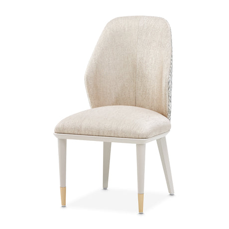 Lisbon Silken Matte Cream Asmb. Side Chair Silken Matte Cream from Michael Amini - Luna Furniture