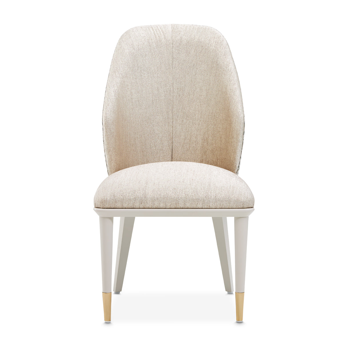 Lisbon Silken Matte Cream Asmb. Side Chair Silken Matte Cream from Michael Amini - Luna Furniture