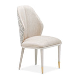 Lisbon Silken Matte Cream Asmb. Side Chair Silken Matte Cream from Michael Amini - Luna Furniture