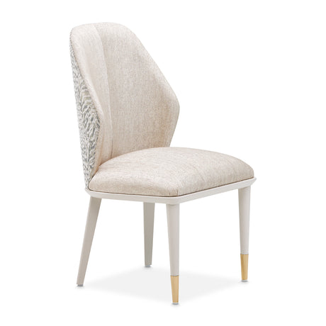 Lisbon Silken Matte Cream Asmb. Side Chair Silken Matte Cream from Michael Amini - Luna Furniture