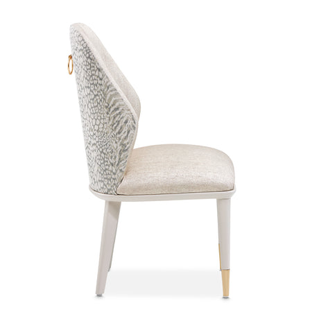Lisbon Silken Matte Cream Asmb. Side Chair Silken Matte Cream from Michael Amini - Luna Furniture