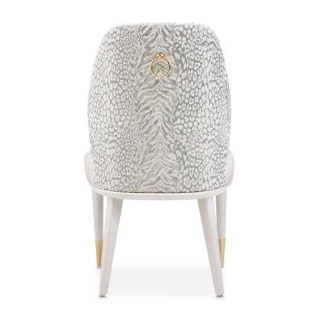 Lisbon Silken Matte Cream Asmb. Side Chair Silken Matte Cream from Michael Amini - Luna Furniture