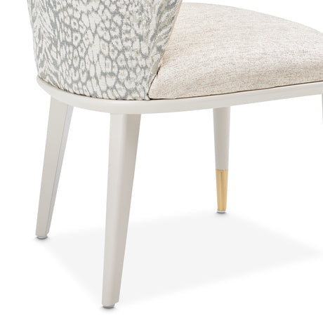 Lisbon Silken Matte Cream Asmb. Side Chair Silken Matte Cream from Michael Amini - Luna Furniture
