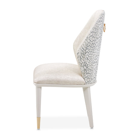 Lisbon Silken Matte Cream Asmb. Side Chair Silken Matte Cream from Michael Amini - Luna Furniture
