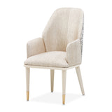 Lisbon Silken Matte Cream Asmb. Arm Chair Silken Matte Cream from Michael Amini - Luna Furniture