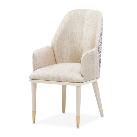 Lisbon Silken Matte Cream Asmb. Arm Chair Silken Matte Cream from Michael Amini - Luna Furniture
