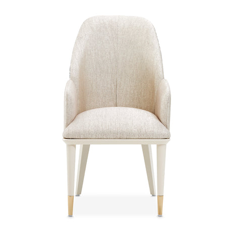 Lisbon Silken Matte Cream Asmb. Arm Chair Silken Matte Cream from Michael Amini - Luna Furniture