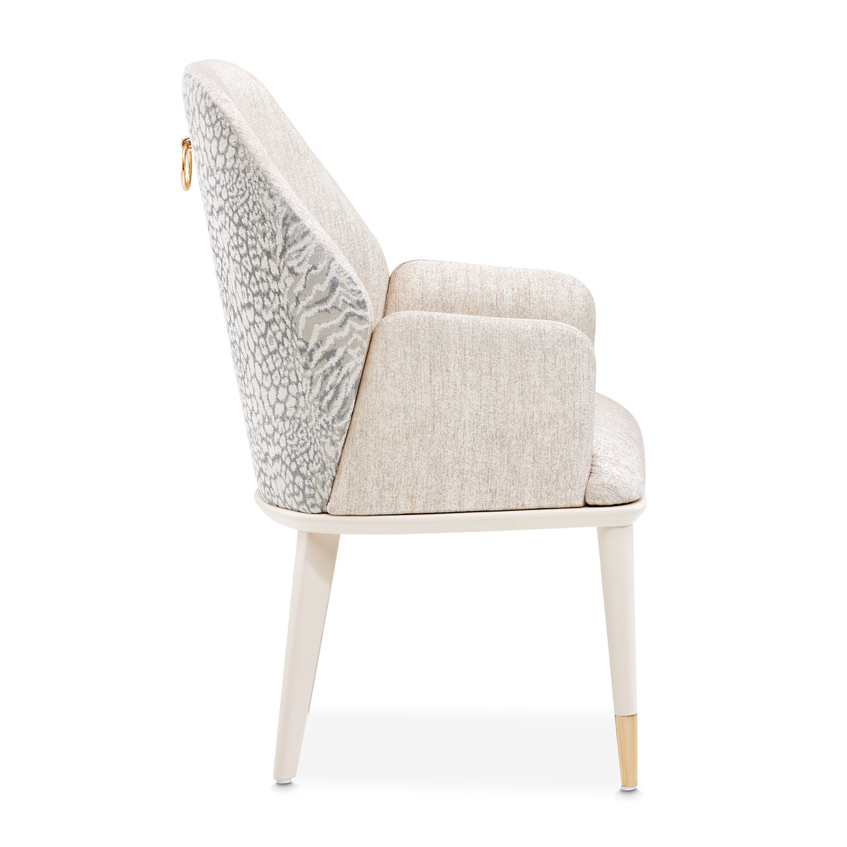 Lisbon Silken Matte Cream Asmb. Arm Chair Silken Matte Cream from Michael Amini - Luna Furniture