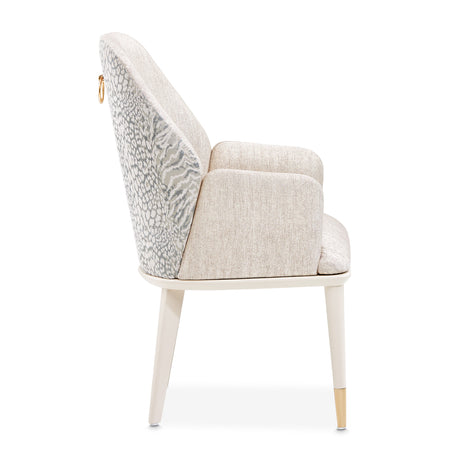 Lisbon Silken Matte Cream Asmb. Arm Chair Silken Matte Cream from Michael Amini - Luna Furniture