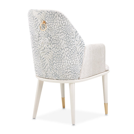 Lisbon Silken Matte Cream Asmb. Arm Chair Silken Matte Cream from Michael Amini - Luna Furniture
