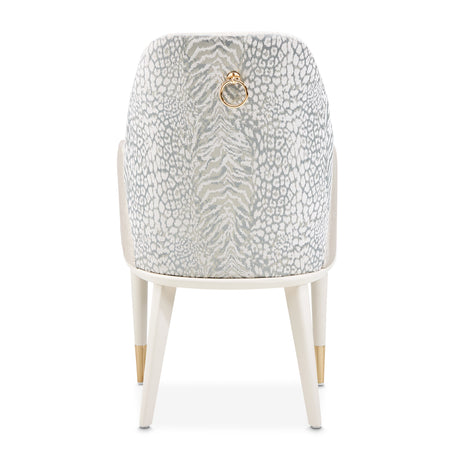 Lisbon Silken Matte Cream Asmb. Arm Chair Silken Matte Cream from Michael Amini - Luna Furniture