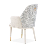 Lisbon Silken Matte Cream Asmb. Arm Chair Silken Matte Cream from Michael Amini - Luna Furniture